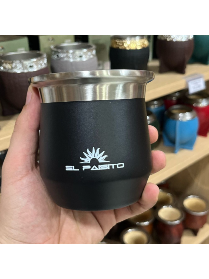 Mate Acero inox. Camionero NEGRO 270ml