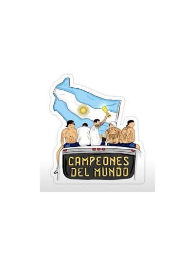 Pegatina CAMPEON DEL MUNDO ARG 5x5