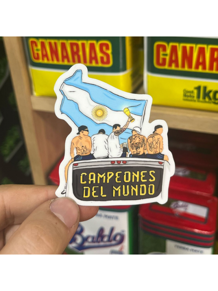 Pegatina CAMPEON DEL MUNDO ARG 5x5