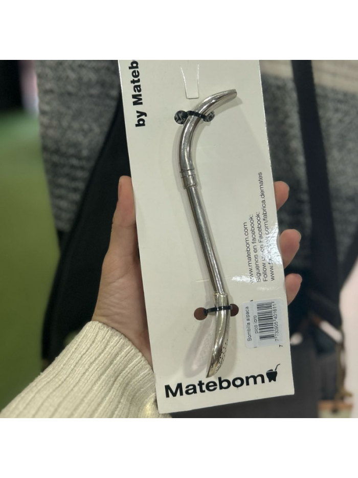 Bombilla ALPACA pico de loro - Plateado