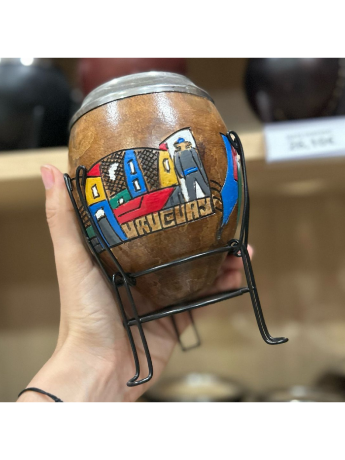 Mate calabaza labrado y pintado c/virola - COLORES