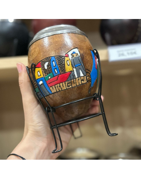 Mate calabaza labrado y pintado c/virola - COLORES