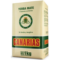 Yerba Mate Canarias TE VERDE Y JENGIBRE 1 kg.