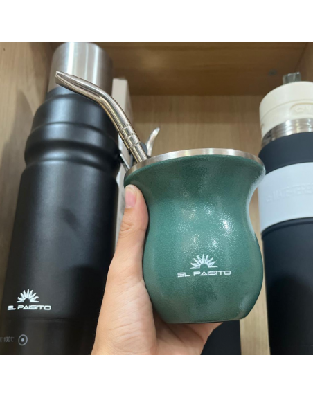 Pack Mate porongo 230ml c/bom. 18cm a.inox - VERDE