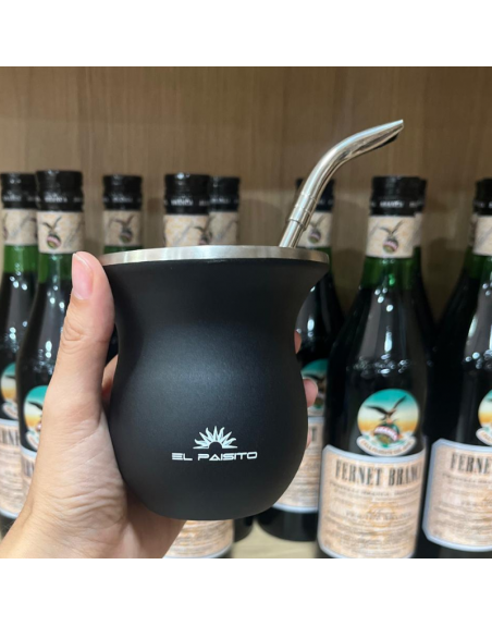 Pack Mate porongo 230ml c/bom. 18cm a.inox - NEGRO