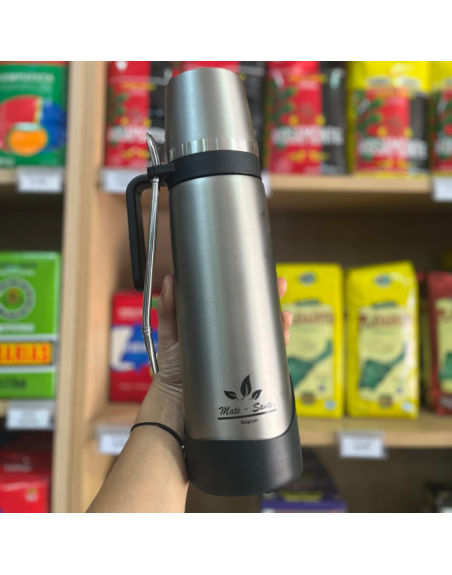Termo 3en1 Mate-Sante (c/mate,bom) a.inox Negro 1L