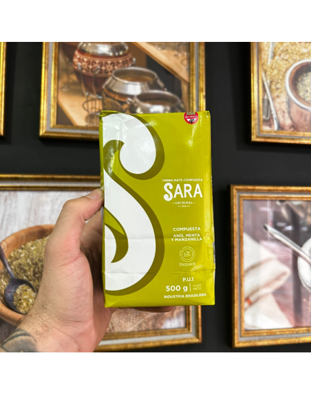 Yerba Mate Sara ANIS, MENTA Y MANZANILLA 500G.