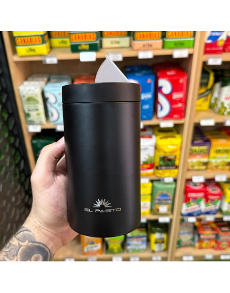 Yerbera El Paisito acero inox. NEGRO