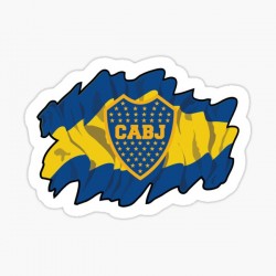 Pegatina BOCA ESCUDO BANDERA L 5x5