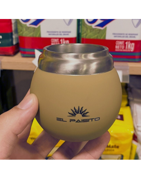 Mate BOLA EL PAISITO a.inox. y goma CAQUI 150ml