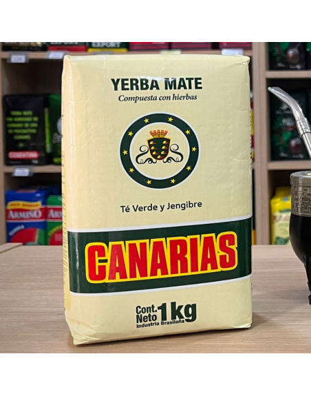 Yerba Mate Canarias TE VERDE Y JENGIBRE 1 kg.