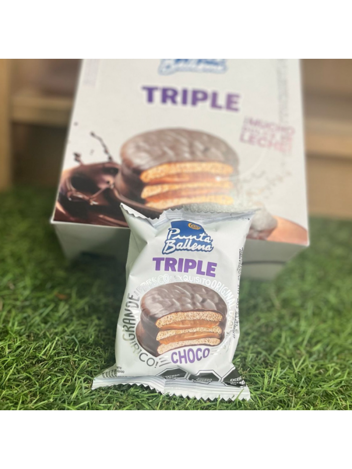 Alfajor PUNTA BALLENA TRIPLE CHOCOLATE 65g x 12u
