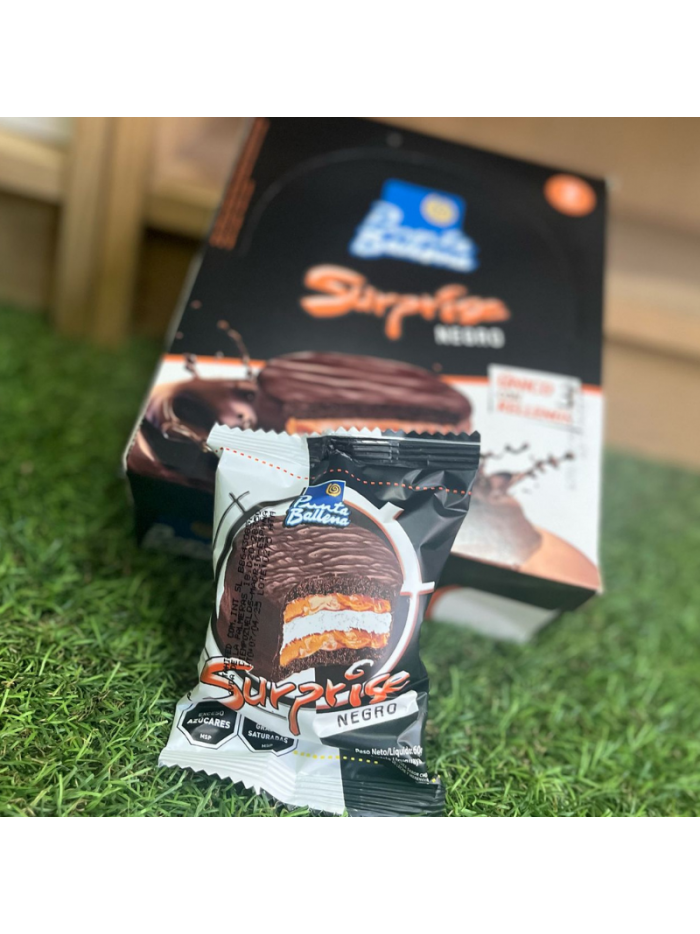 Alfajor PUNTA BALLENA SURPRISE NEGRO 60g x 8u