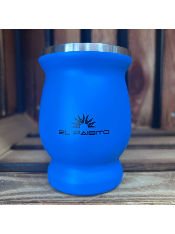 Mate copa Acero inox.  AZUL