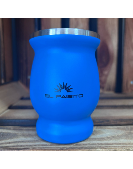 Mate copa Acero inox.  AZUL