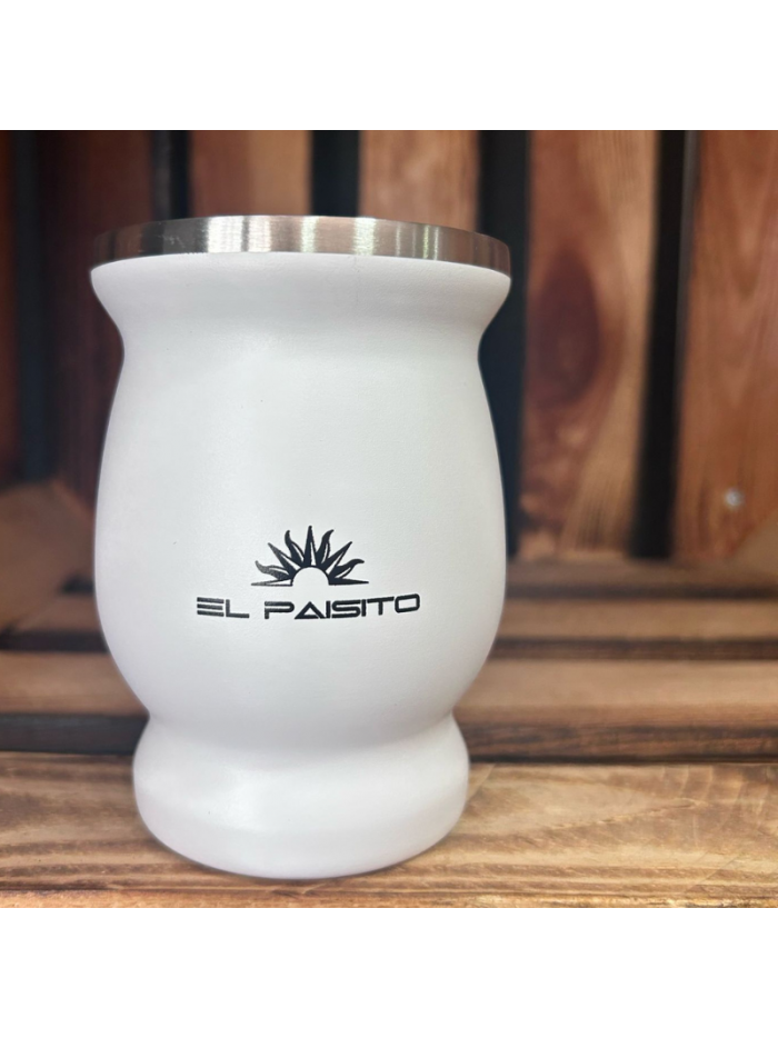 Mate Acero inox. Copa BLANCO 240ml