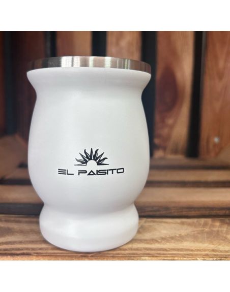 Mate Acero inox. Copa BLANCO 240ml