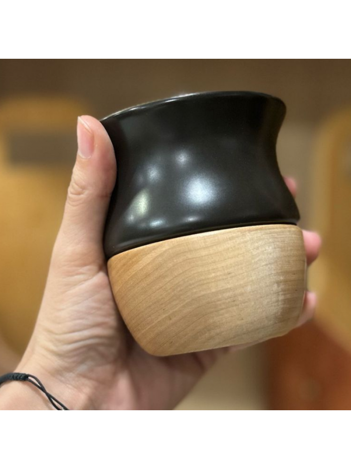 Mate Lincoln's NAURU ceramica c/ madera NEGRO