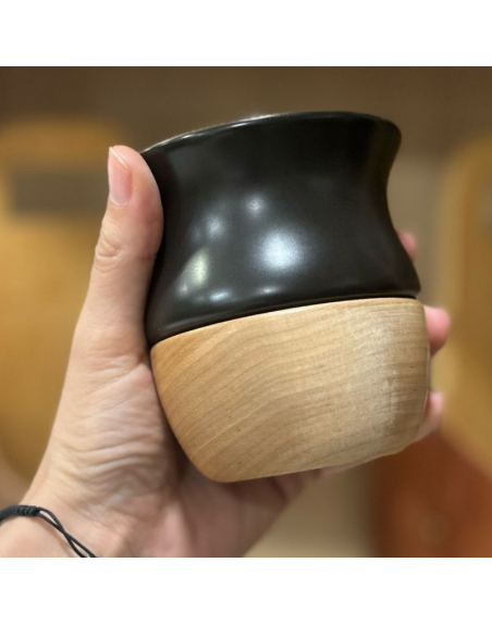 Mate Lincoln's NAURU ceramica c/ madera NEGRO