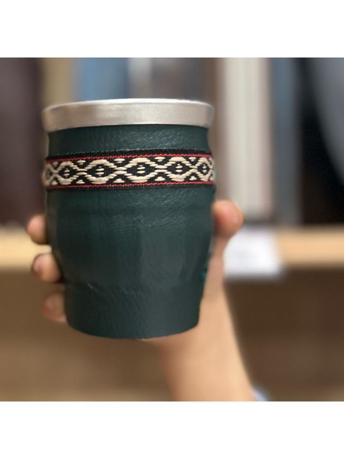 Mate vaso de cristal forrado VERDE