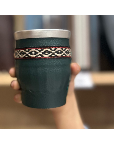 Mate vaso de cristal forrado VERDE