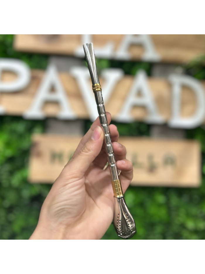 Bombilla ACERO INOX. EL PAISITO c/rosca 21cm