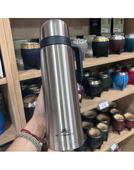 Termo acero inox. EL PAISITO 1L - PLATA