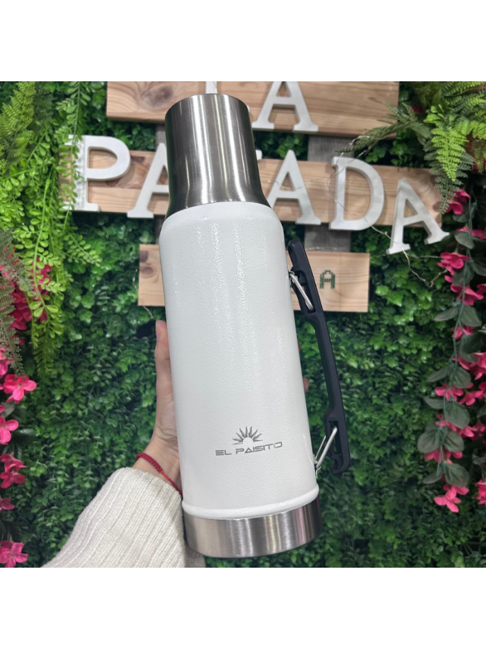 Termo acero inox. EL PAISITO 1.2L - BLANCO