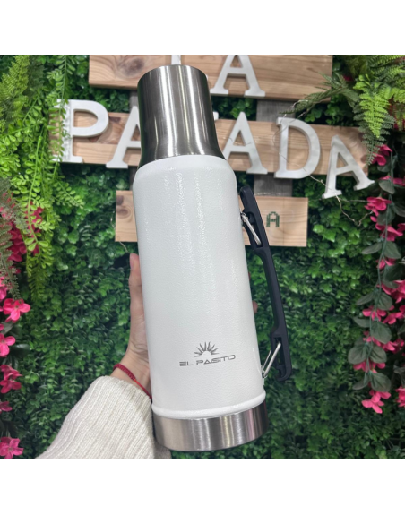 Termo acero inox. EL PAISITO 1.2L - BLANCO