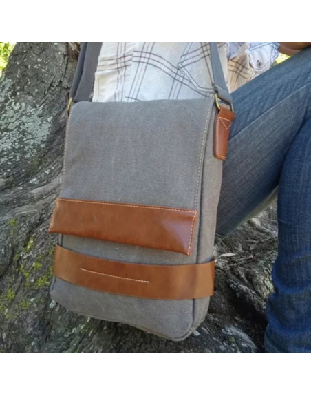 Matera morral c/tapa Lincoln's - Gris c/ Habana