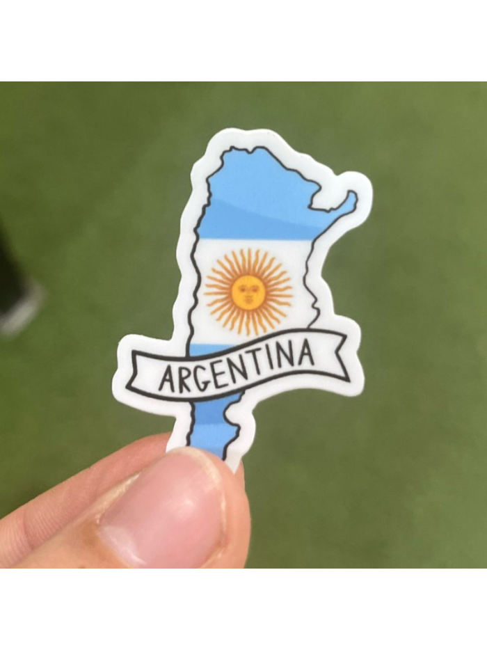 Pegatina MAPA C/BANDERA AR 5x5