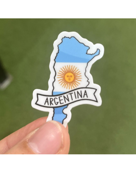 Pegatina MAPA C/BANDERA AR 5x5