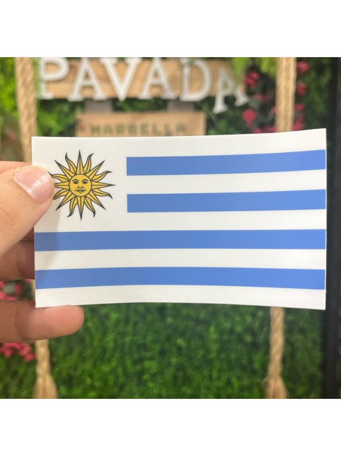 Pegatina BANDERA UY 12x7 grande exterior