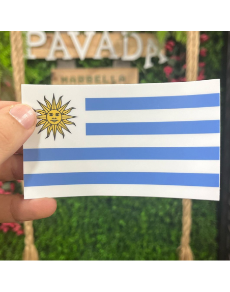 Pegatina BANDERA UY 12x7 grande exterior