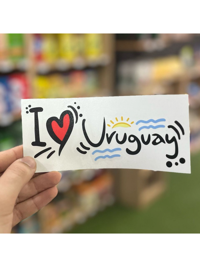 Pegatina I LOVE URUGUAY 18x8 grande exterior