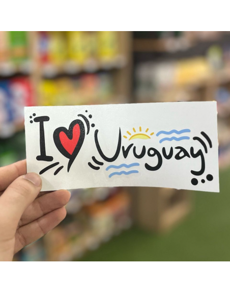 Pegatina I LOVE URUGUAY 18x8 grande exterior